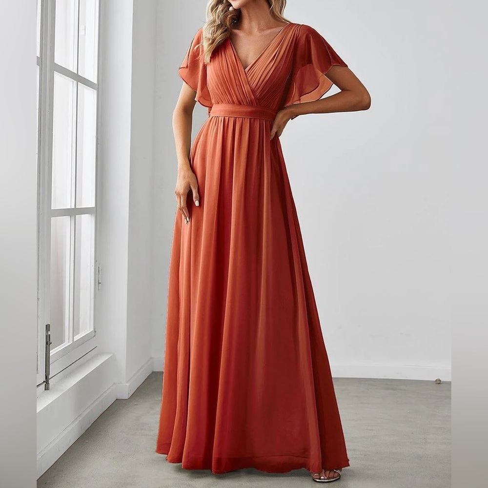 Ever Pretty Women's Maxi Dress in Rust Orange